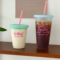 Tasse en PP de 470ml 700ml avec paille Couvercle en PP Tasse à thé à bulles réutilisable en plastique Logo personnalisé OEM ODM Vietnam Fabricant