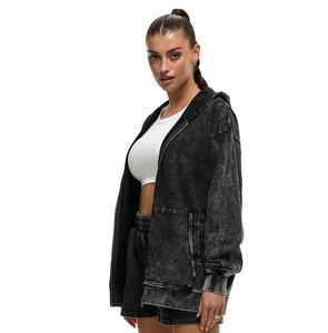 Sweat à capuche surdimensionné en molleton 100 % coton pour homme, modèle 2025, délavé à l'acide, respirant, à manches longues, avec logo frontal, motif uni et broderie 3D - Product Image 2