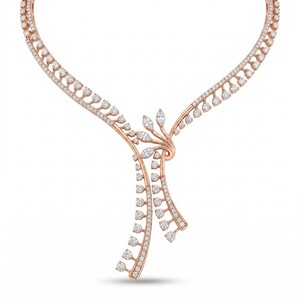 Collier Lol classique pour femme en or plaqué 14 carats avec diamant naturel, design créatif, sertissage pavé, cadeau unique, bijoux de fiançailles - Product Image 1