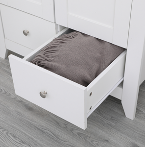 Armario de Diseño Moderno en Color Blanco, con 2 Puertas y 2 Cajones con Bisagras Amortiguadas, Apto para Jóvenes o Adultos - Product Image 6