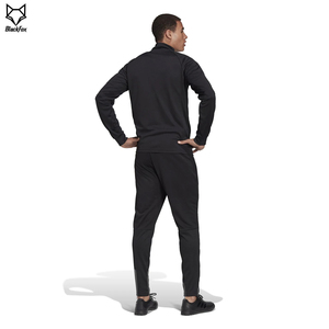 Men's Black Full <b>Zip</b> Tracksuit Sporty Quick Dry Polyester Track Suit Autumn Regular Fit Solid Color Stand Collar Long Sleeve - Product Image 5