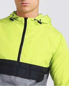 High Quality Custom Logo <b>Turtleneck</b> Paneled Half Zipper Unisex Polyester Windbreaker Jacket - Product Image 3