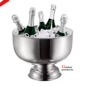 Enfriador de vino de acero inoxidable con acabado plateado de buena calidad para restaurante y bar de hotel - Product Image 3