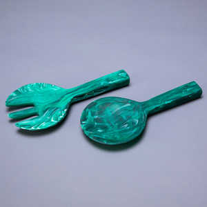 Outils de salade durables faits à la main en résine de qualité alimentaire serveurs de salade cuillère et fourchette pour la maison Restaurant Buffet fête salle à manger utilisation - Product Image 4