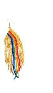 Handmade <b>Colorful</b> <b>Beaded</b> Tassel Charm Earrings Classic Rainbow Dangle for Women Trendy Ethnic Jewelry Party Daily Wear - Product Image 3