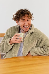 Nouvelle veste d'hiver pour homme 2025, vente en gros, 100% polyester, logo brodé personnalisé, veste polaire à fermeture éclair intégrale pour homme - Product Image 5