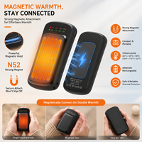 Chauffe-mains portables rechargeables par USB, autonomie de 14 heures, 8000 mAh, chauffe-mains électrique réutilisable, 4 niveaux de chauffage, chauffe-mains de poche