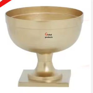 Cuenco para servir de acero inoxidable con acabado dorado de aspecto simple para restaurante y bar de hotel - Product Image 1