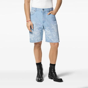 Pantalones cortos de mezclilla para hombre, pantalones cortos de mezclilla de camuflaje con cintura elástica, moda urbana, ropa informal cómoda - Product Image 6