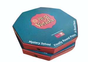 Caja de pizza cuadrada de papel Kraft marrón ecológica impresa con logotipo personalizado materiales desechables y reciclados para embalaje de alimentos - Product Image 6