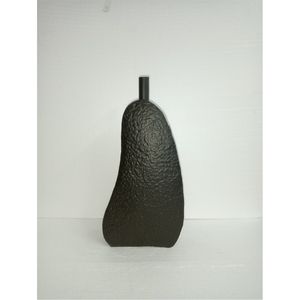 Vase en métal texturé noir mat moderne, vase à fleurs minimaliste nordique, forme organique abstraite, vase à bourgeons pour la maison de luxe - Product Image 1