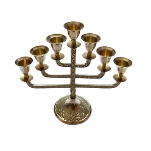 TABLE RELIGIEUSE DÉCORATION EN MÉTAL 7 BOUGIE JUIF BÂTON OR MÉTAL VINTAGE DÉCOR BOUGEOIR MODERNE BOUGEOIR - Product Image 5