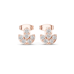 ต่างหูเพชรทรงดอกไม้ 0.36 กะรัต เพชรแล็บคัท ความใส VVS-VS ทอง 18KT, 14KT, 10KT และเงิน 925 ทองชมพู ทองเหลือง ทองขาว - Product Image 3