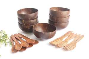 Bol en coquille de noix de coco naturelle, fabriqué à la main à partir de coquilles sélectionnées, pour vaisselle écologique, décoration intérieure et exportation en gros - Product Image 6