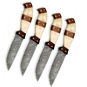 Couteau professionnel de l'usine de coutellerie OEM ODM personnalisé en gros ensemble de couteaux de chef de cuisine en acier Damas pour la vente ensemble de couteaux de chef - Product Image 1