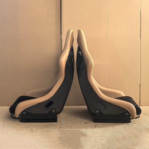 Asiento de coche de carreras de colores personalizable asiento de cubo de cuero PU resistente con fibra de carbono fibra de vidrio no ajustable para la venta - Product Image 4