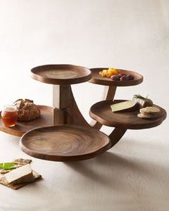 Rustic Farmhouse Wooden Cake Stand & Dessert/Cupcake Server <b>Hand</b> Polished Eco-Friendly Reusable Cake Tools Set - Product Image 2