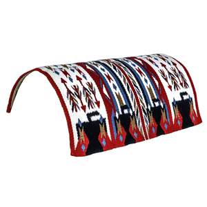 Venta al por mayor OEM equipo de caballos colores personalizados lana tejida a mano duradera sillín manta polialgodón occidental almohadilla de equitación para espectáculos - Product Image 4