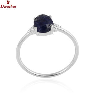 Joyería Personalizada, Anillos de Joyería Fina para Mujer, Plata de Ley S925, Lapislázuli, Circonita Cúbica, Anillo de Piedras Preciosas Múltiples, Anillo de Compromiso, Anillo de Boda - Product Image 1