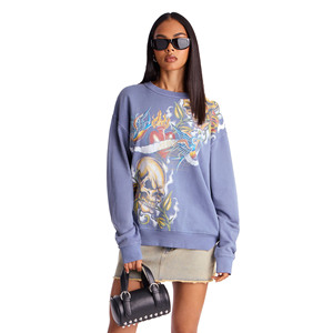 Sudadera con Capucha Extra Grande de Algodón Orgánico para Mujer, Estilo Moderno, Ecológica, con Cuello Redondo y Estampado, Logotipo Personalizado en la Parte Delantera - Product Image 1