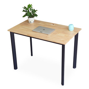 โต๊ะทำงานทรงรีสไตล์โมเดิร์นมินิมอล 100x60 ซม. ไม้ยางพาราขาเหล็ก HBOV001 - Product Image 3