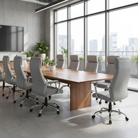 Chaise présidentielle en cuir écologique gris New York Design contemporain avec hauteur réglable et appui-tête pour bureau à domicile