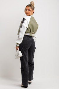 เสื้อแจ็คเก็ตเลตเตอร์แมนแบบยูนิเซ็กซ์ ปักลายตามสั่ง ปักชื่อส่วนตัว ชุดทีมย้อนยุค เสื้อนอกสไตล์โรงเรียน ปักลายตามสั่ง - Product Image 5