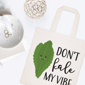 Kale My Vibe Cotton Canvas Tote Bag Eco-Friendly Medium Size Tote Long Ribbon Diverse Printing for Daily Use Advertising Gifts - Product Image 3