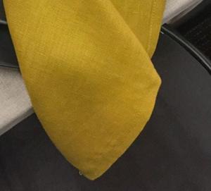 Ensemble de serviettes en coton pur jetables faites à la main de couleur jaune moutarde, nappe de table solide pour restaurant, serviettes de mariage pour les dîners - Product Image 3