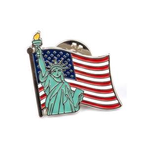 Pins Esmaltados de Latón Plateado con Forma de Estados Unidos, Personalizados y Tradicionales, con Serigrafía - Product Image 5