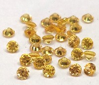 Safir Kuning Alami Tanpa Pemanasan 1.25mm Potongan Bundar Brilian Berkualitas Super