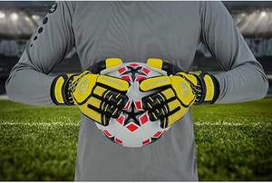 Gants de gardien de but en cuir de qualité supérieure personnalisables gants de revers en PU avec protection de dégagement améliorée meilleure prise en main pour une utilisation en extérieur - Product Image 3