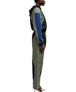 Unisex Winter Hooded Half Zip Pullover Tracksuit Jogging Crop Top Windbreaker <b>Jacket</b> Two Piece Pants Set <b>Lightweight</b> Windproof - Product Image 6