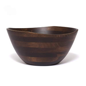 Cuenco de borde ondulado de madera Extra grande más vendido con acabado de nogal, ensaladera hecha a mano para cocina y decoración del hogar - Product Image 1