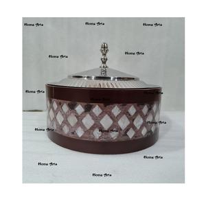 <b>Set</b> Of 2 Different Size Hot <b>Pot</b> Bone Inlay Food Casserole Dish With Designer Lid Exclusive Quality Hot <b>Pot</b> By Home Arts - Product Image 5