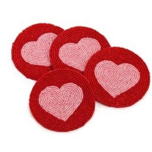 Embroidered ClassicFriendly <b>Beaded</b> Coaster Piece Handmade High Quality <b>Placemat</b> Pad Dining Table Decoration - Product Image 2