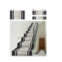 Carrelage d'escalier moderne de luxe en marbre noir et or, en porcelaine, antibactérien, antidérapant, décoratif pour l'extérieur, à clipser