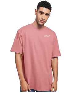 Camiseta formal de algodón/poliéster con logotipo personalizado al por mayor para hombres y mujeres unisex de lona de 300g/m2 con cuello redondo y hombros caídos - Product Image 2