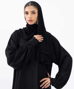 Nouvelle Abaya Musulmane Simple et Naturelle de Luxe Faite à la Main, Cardigan Modeste Assorti à un Hijab - Product Image 4