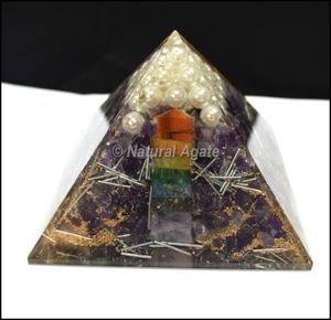 Piedra de Meditación Natural, Cristal de Cuarzo con Símbolo Geométrico de la Vida, Pirámide de Orgón - Product Image 6