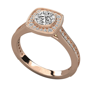 Round Diamond Prong Set Cluster Halo Engagement <b>Ring</b> - Product Image 2