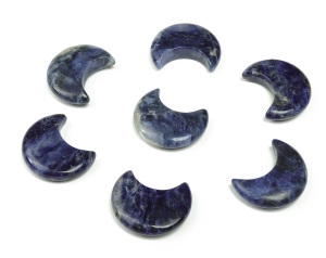 จี้โซดาลิทสีน้ำเงินธรรมชาติรูปพระจันทร์เสี้ยวครึ่งดวงเครื่องประดับแฟชั่นพลอยหลวมทำจากเงิน - Product Image 1