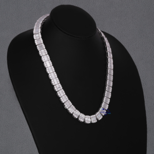 Hermosa Baguette de Hip Hop y cadena de ilusión de corte redondo elaborada en diamantes cultivados en laboratorio de oro sólido de 14 KT con claridad VVS - Product Image 2