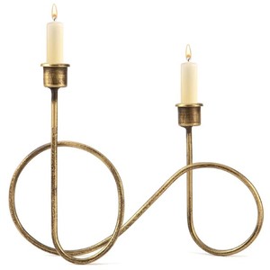 Aluminium Handmade Two-Candle Holder Decorative Metal <b>Candelabra</b> Unique Table Centerpiece Modern Geometric Home Decoration - Product Image 1