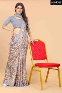 Élégant Porter Ethnique Imprimé Floral Soie Saree et Banglory Soie Blouse pour Casual et Festival Porter Fantaisie Saree pour Femmes Porter - Product Image 6