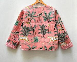 เสื้อแจ็กเก็ตผ้าฝ้ายลายป่าสำหรับผู้หญิงใส่ในฤดูหนาวเสื้อกิโมโนลายทางแบบเปิดด้านหน้าพิมพ์ลายทางผ้าทอแบบลำลองซักได้ - Product Image 4