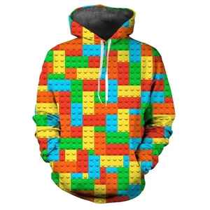 Hombres Mujeres 3D Impreso Pop Gráfico Sudadera con capucha Invierno Forrado Chaqueta bordada Diseño de patrón sólido 100% Material de punto de algodón" - Product Image 5