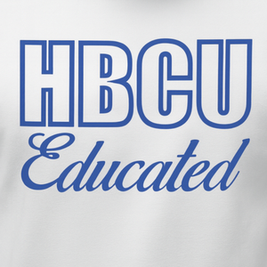 HBCU Sigma Educated Chenille <b>Sweatshirt</b> White & Royal Blue Embroidery Custom Cotton Blend Greek Fraternity Divine Nine Apparel - Product Image 2
