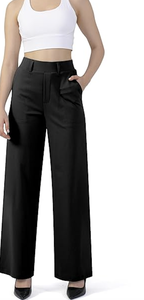 Pantalons de travail décontractés pour femmes, coupe droite, jambes larges, style business, à enfiler, avec poches, directement de l'usine - Product Image 6