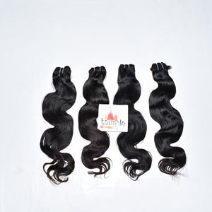 ผมต่อของผู้หญิงสีดำธรรมชาติทำจากใยธรรมชาติสีดำบริสุทธิ์ไม่ผ่านกระบวนการ100% อินเดีย - Product Image 2